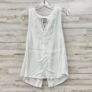 Daniel Rainn White Embroiled Sleeveless Top